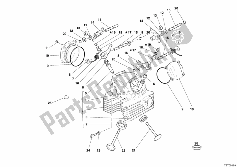 Alle onderdelen voor de Verticale Cilinderkop van de Ducati Supersport 1000 SS 2006